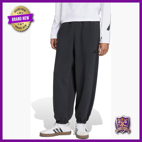 Loose Fit Sweatpants Recycled Polyester Blend Drawcord Waist Side Pockets